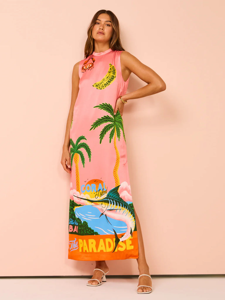 ALEMAIS PARADISO SILK DRESS
