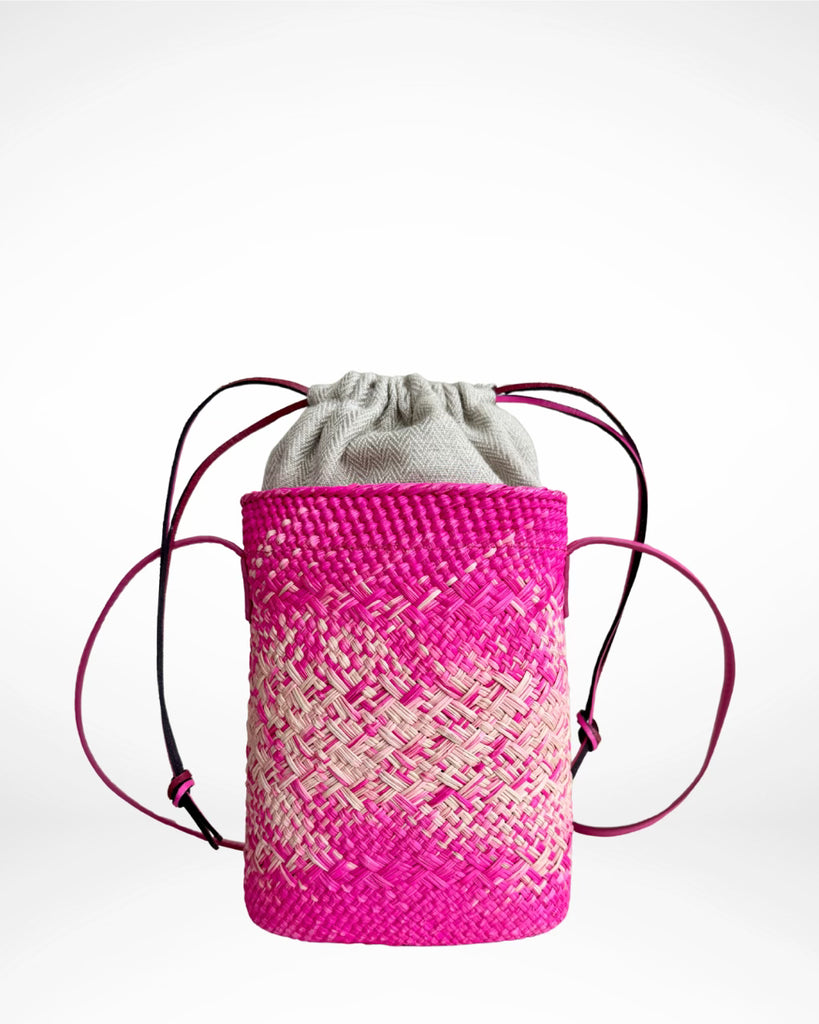 LOEWE - RAFFIA ANAGRAM SMALL BUCKET BAG