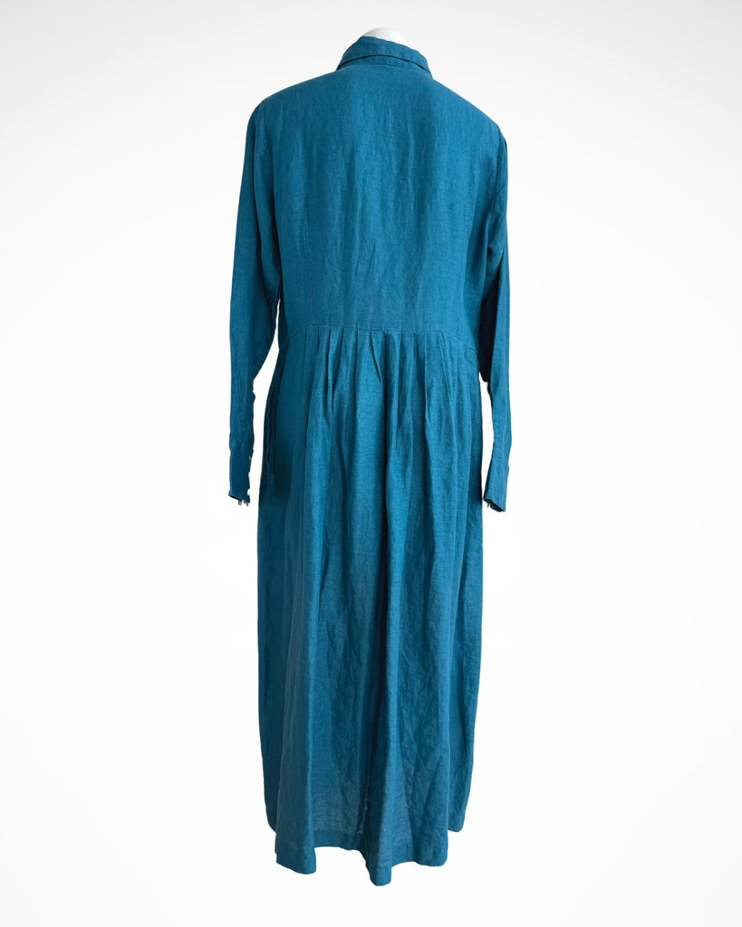 ALESSANDRA - LINEN JUNIPER DRESS - KINGFISHER