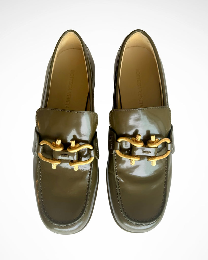 BOTTEGA VENETA - LEATHER MONSIEUR LOAFERS - KHAKI