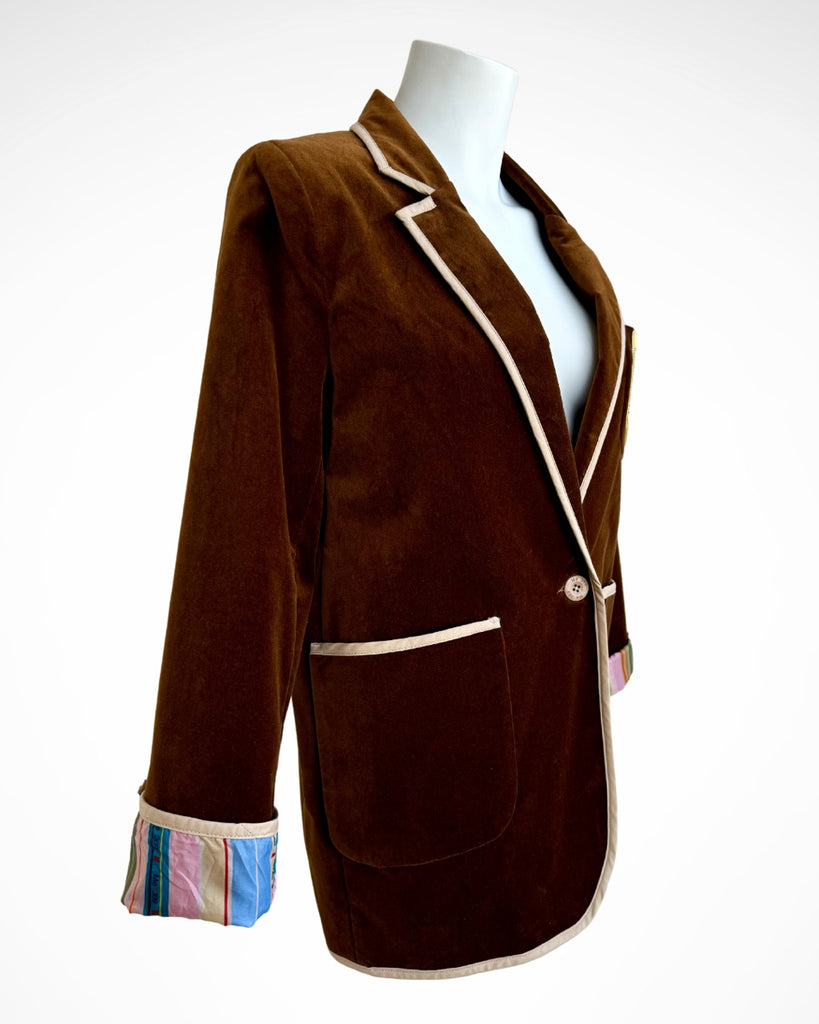 Me369 - SIMONE VELOUR BROWN BLAZER