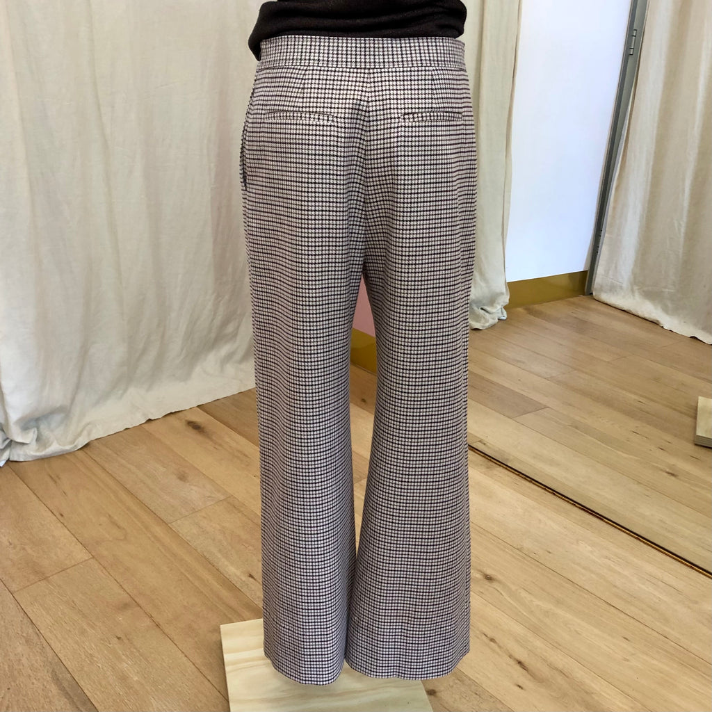 SEE BY CHLOE - WIDE FLARE CHECK PANTS