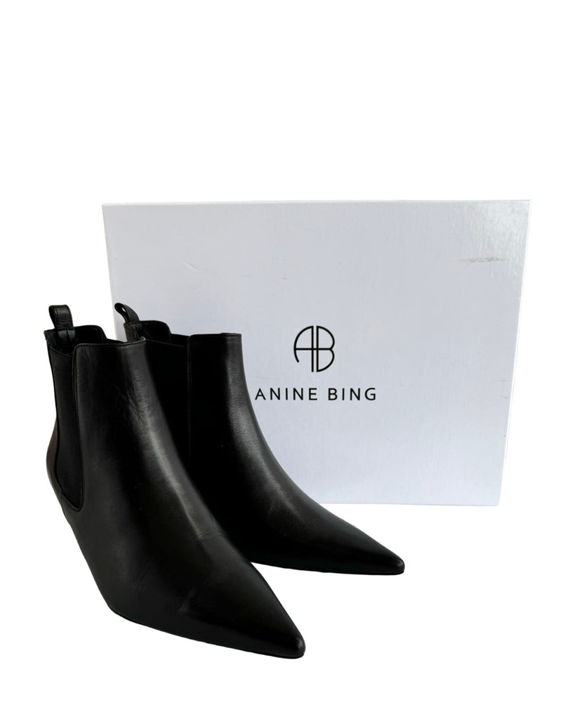 ANINE BING - STEVIE - BLACK LEATHER BOOTS