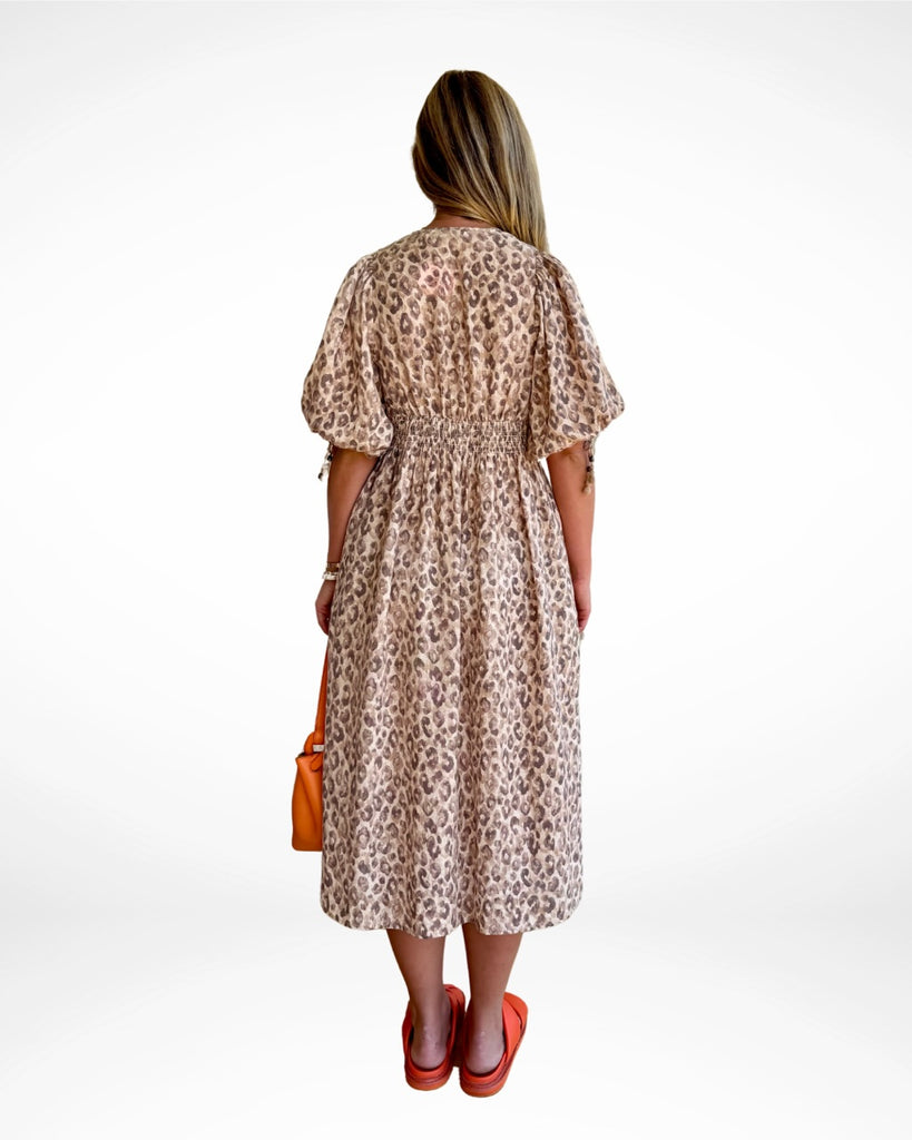 ZIMMERMANN - MELODY LEOPARD PRINT LINEN DRESS