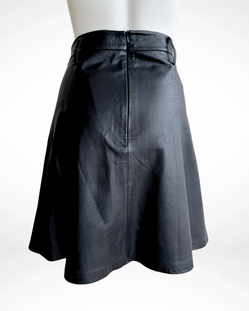 PORTMANS - LEATHER MINI SKIRT - BLACK