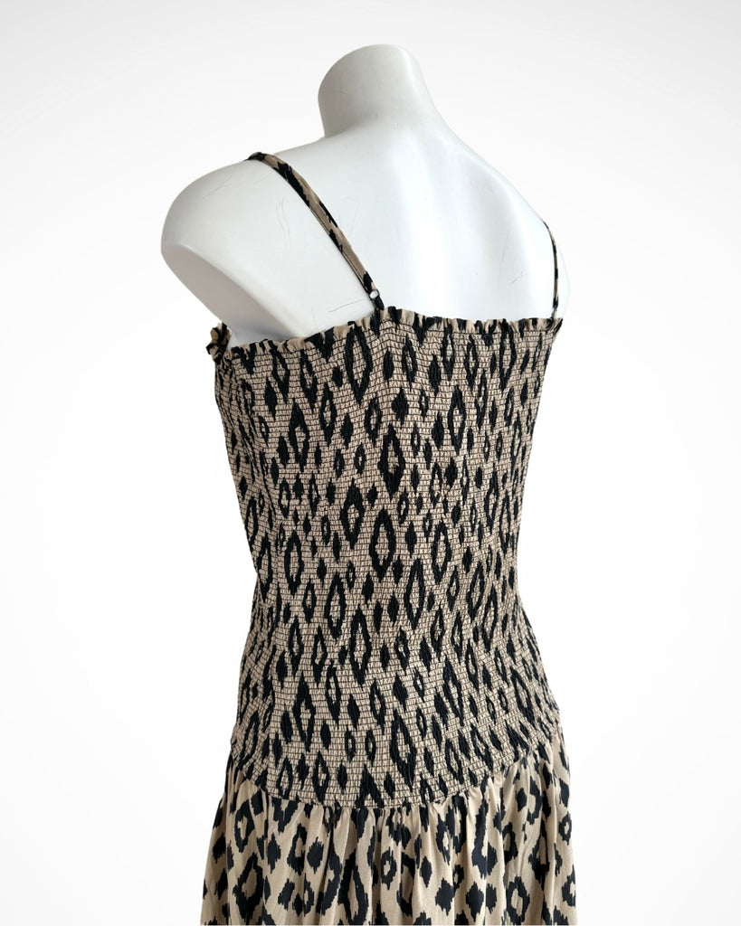 HUSK - SILK DRESS WITH DIAMOND PRINT