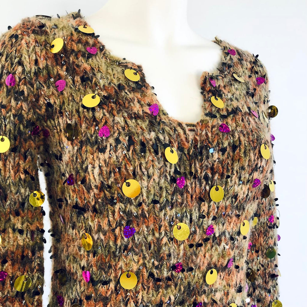 MANOUSH - CHUNKY KNIT WITH SEQUINS - SWEATER
