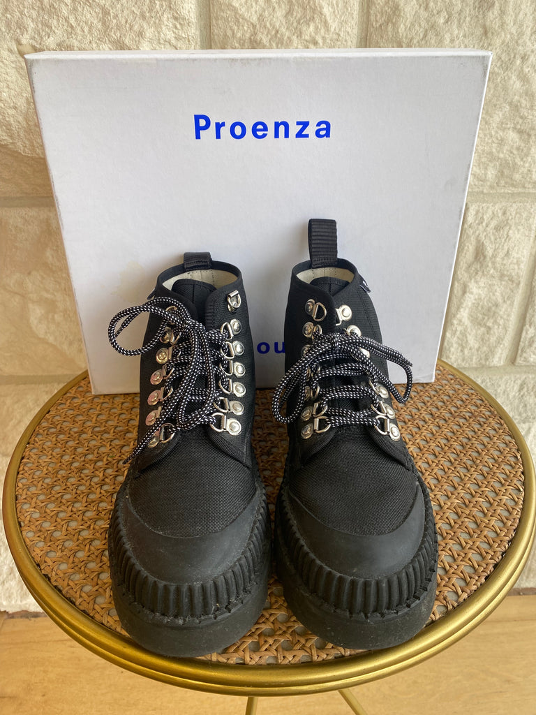 PRE LOVED PROENZA SCHOULER CANVAS HIKING BOOTS