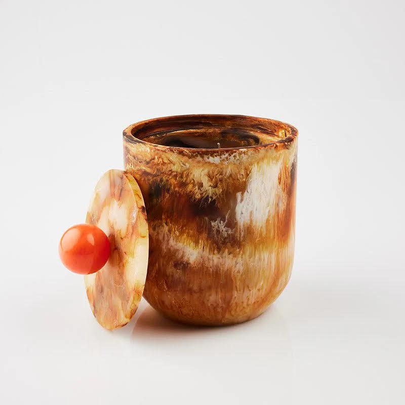 HOLIDAY TRADING - RESIN ICE BUCKET - TOFFEE WITH ORANGE LID