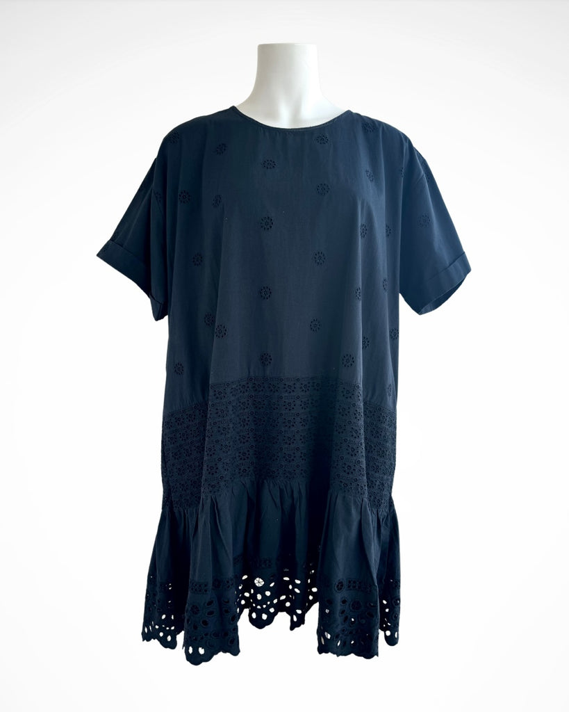 SEA NEW YORK - ELYSSE EMBROIDERED TUNIC DRESS - BLACK