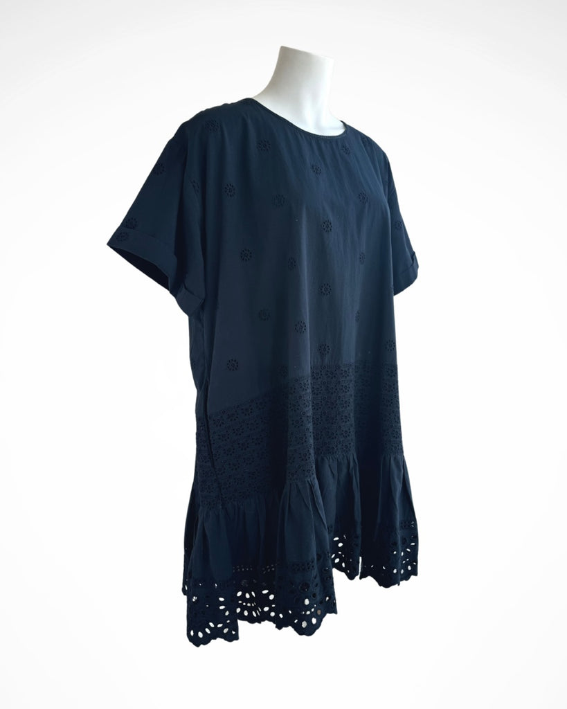 SEA NEW YORK - ELYSSE EMBROIDERED TUNIC DRESS - BLACK