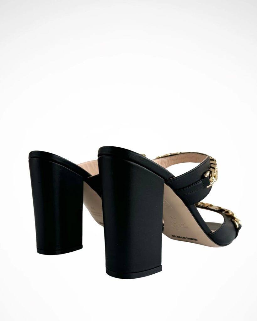 SCANLAN THEODORE - HEELS WITH CHAIN DETAIL - BLACK/GOLD