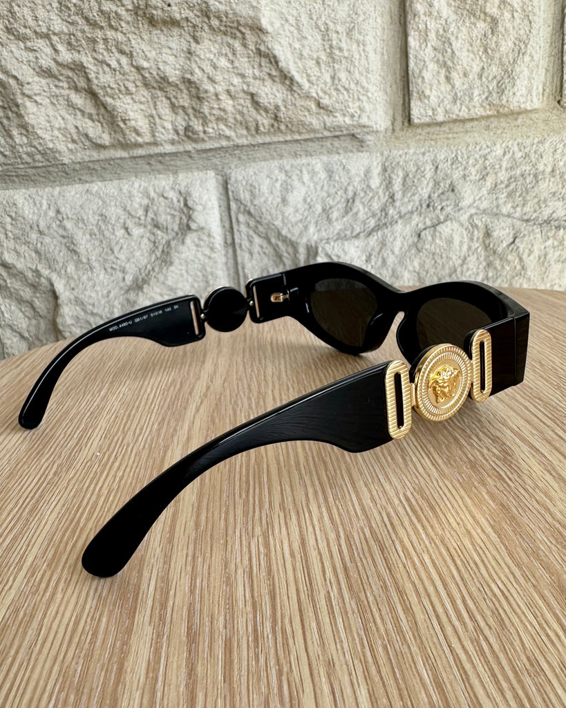 VERSACE - SUNGLASSES - BLACK/GOLD - SHOP BIANCA ONEILL'S WARDROBE HERE